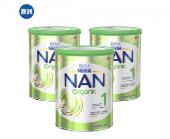 【澳洲直邮包邮】Nestle NAN 雀巢能恩 有机婴幼儿奶粉含活性益生菌 1段 800克*3罐（0-6个月适用） 